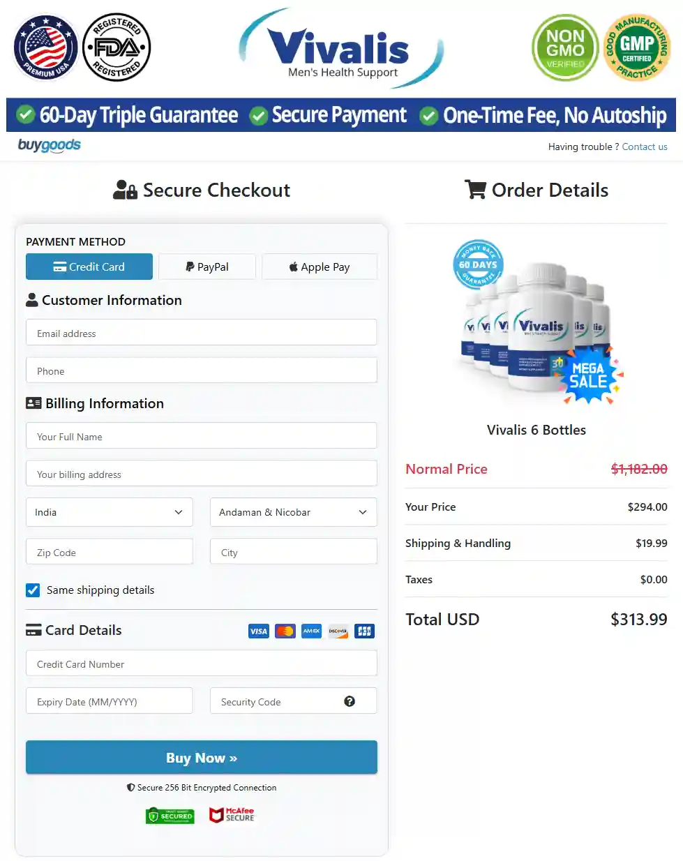 vivalis buy page